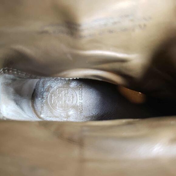 Tory Burch Womens Green Brown Suede Block Heel Ankle Boots Booties Size 7 - Picture 7 of 11